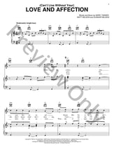(Can't Live Without Your) Love And Affection piano sheet music cover